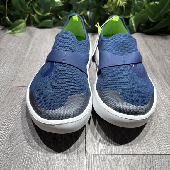 OOFOS OOmg Low Mesh Recovery Shoe Comfort Slip On White Navy Mens Size 8.5 NWT main image 5